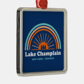 Meer van Champlatte New York Vermont-regenboog Metalen Ornament (Rechts)