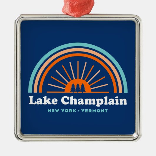 Meer van Champlatte New York Vermont-regenboog Metalen Ornament (Voorkant)