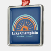 Meer van Champlatte New York Vermont-regenboog Metalen Ornament (Links)