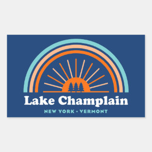 Meer van Champlatte New York Vermont-regenboog Rechthoekige Sticker