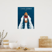 Meer van Como antieke motorboot – Italiaanse Reis Poster (Keuken)