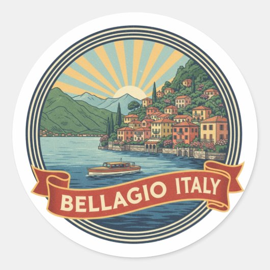 Meer van Como Bellagio Italië Ronde Sticker (Voorkant)