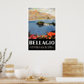 Meer van Como Bellagio Vintage Italiaanse POSTER P (Keuken)