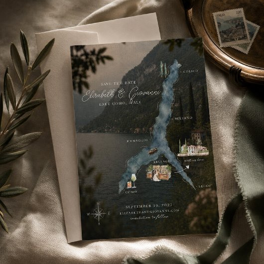 Meer van Como Editoriale Aquarelkaart