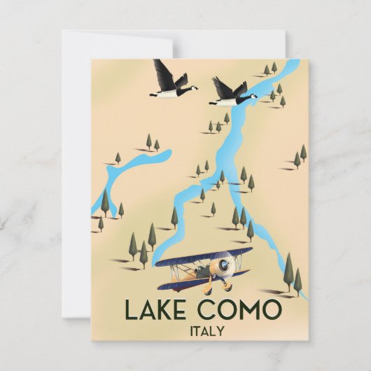 Meer van Como Italië Kaart Reisposter (Voorkant)