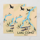 Meer van Como Italië Kaart Reisposter (Voorkant / Achterkant)
