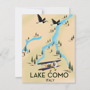 Meer van Como Italië Kaart Reisposter