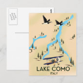 Meer van Como Italië Kaart Reisposter (Voorkant / Achterkant)