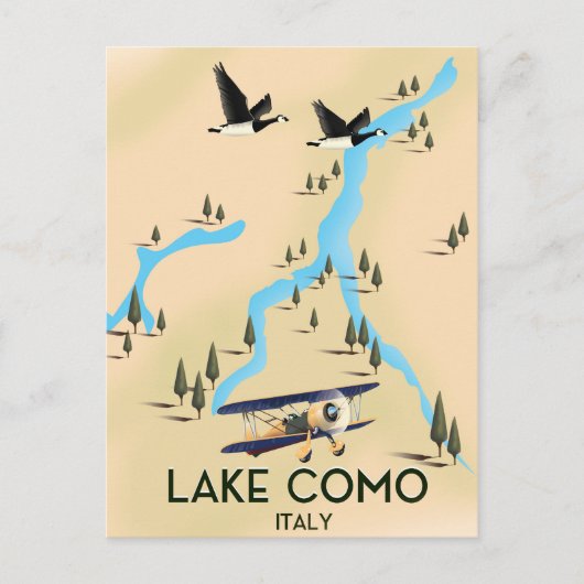 Meer van Como Italië Kaart Reisposter (Voorkant)