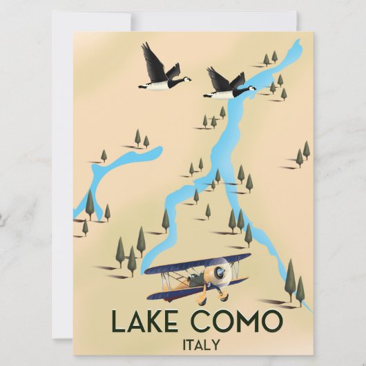 Meer van Como Italië Kaart Reisposter (Voorkant)