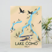 Meer van Como Italië Kaart Reisposter (Staand voorkant)