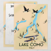 Meer van Como Italië Kaart Reisposter (Voorkant / Achterkant)
