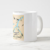 Meer van Como Italië Kaart Reisposter Grote Koffiekop (Voorkant rechts)