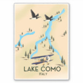 Meer van Como Italië Kaart Reisposter Sticker (Voorkant)