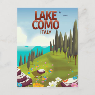 Meer van Como Italië reis ansichtkaart. Briefkaart