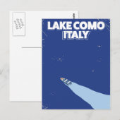 meer van Como Italië reisposter Briefkaart (Voorkant / Achterkant)