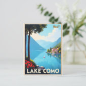 Meer van Como, Italië reisposter, Briefkaart (Staand voorkant)