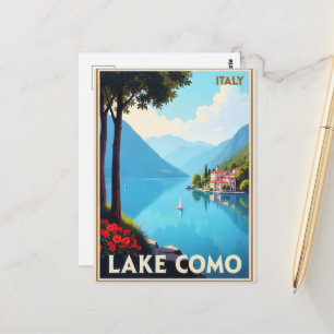 Meer van Como, Italië reisposter, Briefkaart