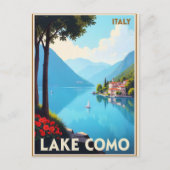 Meer van Como, Italië reisposter, Briefkaart (Voorkant)