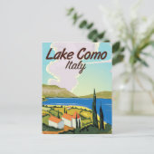Meer van Como Italië reisposter Briefkaart (Staand voorkant)