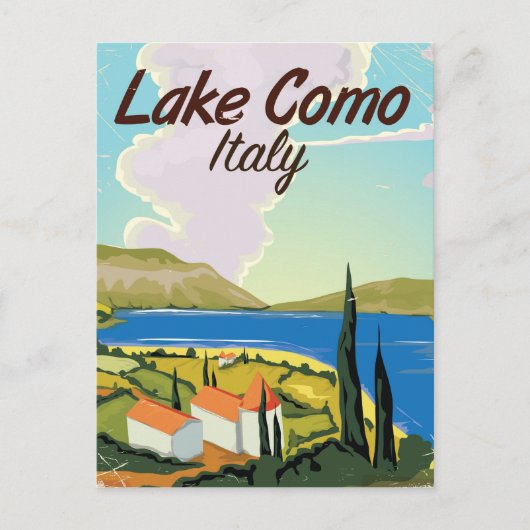 Meer van Como Italië reisposter Briefkaart (Voorkant)