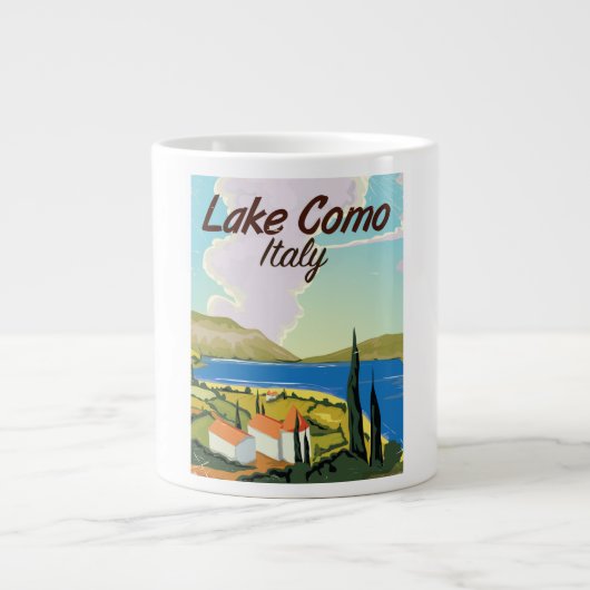 Meer van Como Italië reisposter Grote Koffiekop (Voorkant)