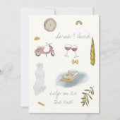 meer van Como Italië save the date met tekeningen Kaart (Voorkant)