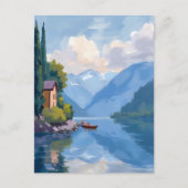 Meer van Como, Italië Schilderij Briefkaart (Voorkant)