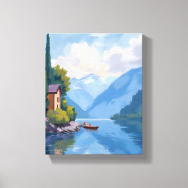 Meer van Como, Italië Schilderkunst Canvas Afdruk
