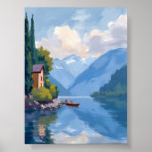 Meer van Como, Italië Schilderkunst Kunst Poster P (Voorkant)