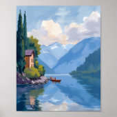 Meer van Como, Italië Schilderkunst Kunst Poster P (Voorkant)