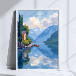 Meer van Como, Italië Schilderkunst Kunst Poster P