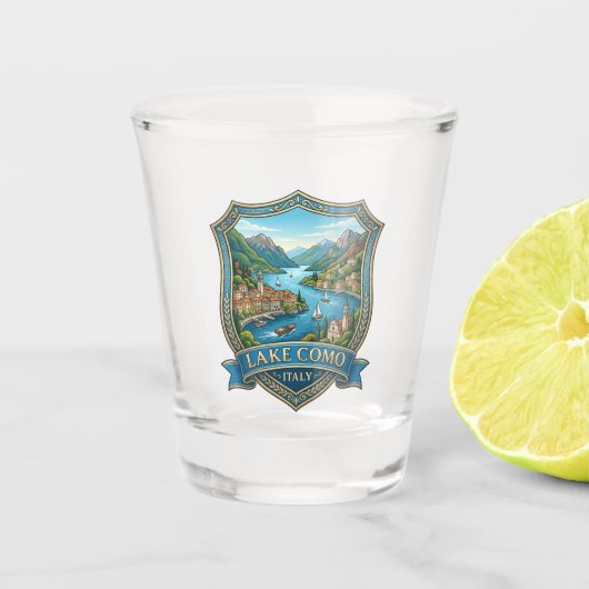 Meer van Como Italië Shot Glas (Voorkant)