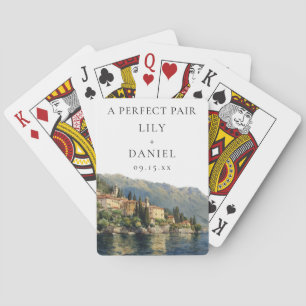 Meer van Como Italië Trouw Perfect Paar Favor Pokerkaarten