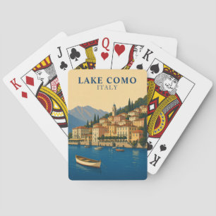Meer van Como Italië Vintage Reis Italiaanse Meren Pokerkaarten