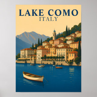 Meer van Como Italië Vintage Reis Italiaanse Meren Poster