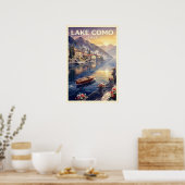 Meer van Como Italië Vintage Reis Poster (Keuken)