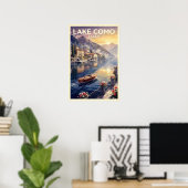 Meer van Como Italië Vintage Reis Poster (Thuiskantoor)