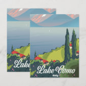 Meer van Como Italië vintage reisposter (Voorkant / Achterkant)