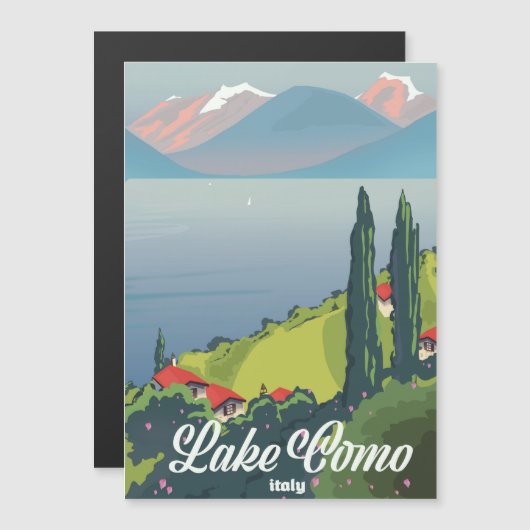 Meer van Como Italië vintage reisposter (Voorkant / Achterkant)