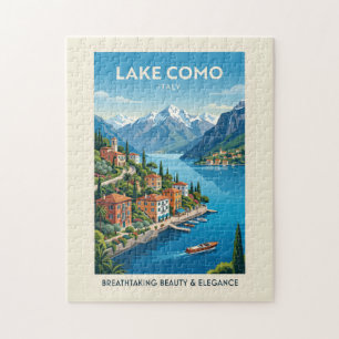 Meer van Como Italië Vintage Reisposter Kunst Legpuzzel