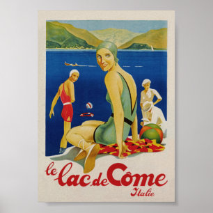 Meer van Como Italië Vintage Reisposter Poster