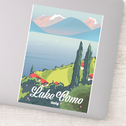 Meer van Como Italië vintage reisposter Sticker (Detail)