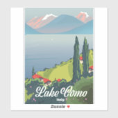 Meer van Como Italië vintage reisposter Sticker (Vel)