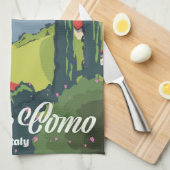 Meer van Como Italië vintage reisposter Theedoek (Quarter Fold)