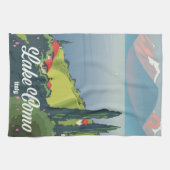 Meer van Como Italië vintage reisposter Theedoek (Horizontaal)