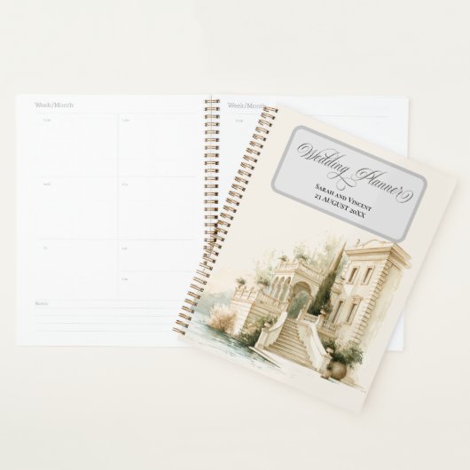 Meer van Como kalligrafie bruiloft Planner (Display)