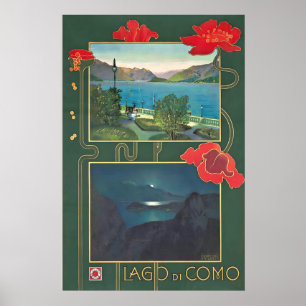 Meer van Como Lombardije Italië Vintage Reisposter Poster