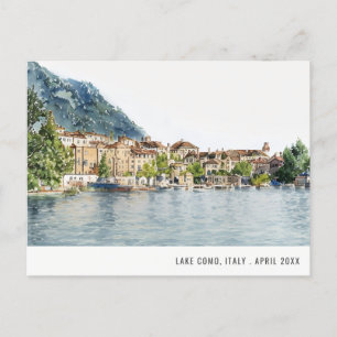 Meer van Como Noord-Italië Aquarel Italiaanse Reis Briefkaart