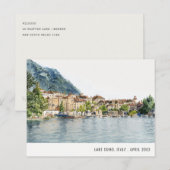 Meer van Como Noord-Italië Aquarel Italiaanse Reis Briefkaart (Voorkant / Achterkant)